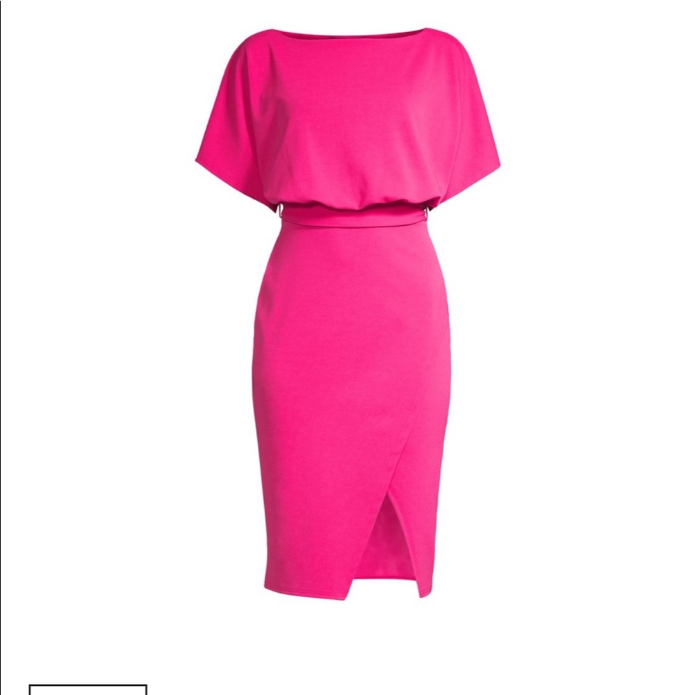 Quiz Belted Midi Dress in Fuschia